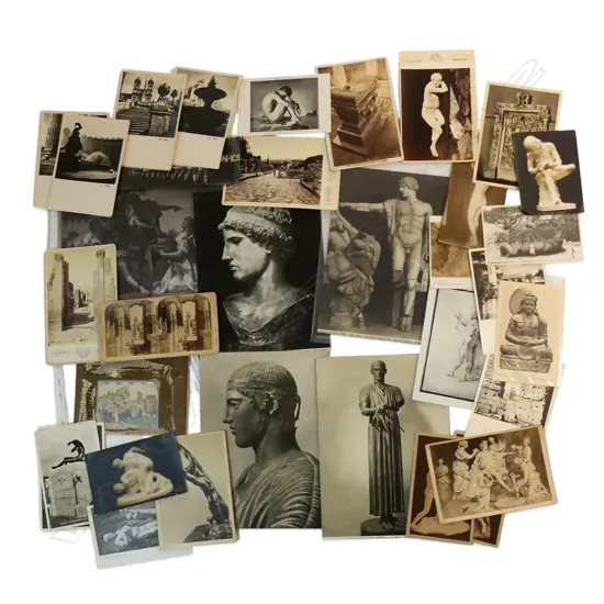 COLLECTION VINTAGE PHOTOS OF ART/HISTORICAL SITES ETC some postcards included